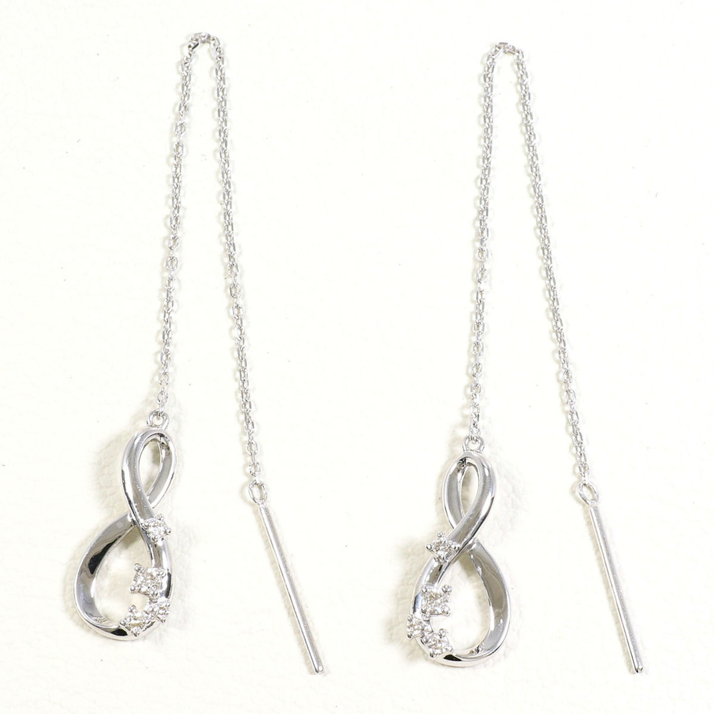 VINTAGE 18k Silver Diamond Earrings